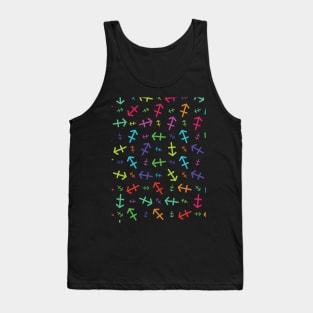 Pattern Sagittarius Zodiac Sign Horoscope Astrology Symbol Navy Blue Tank Top